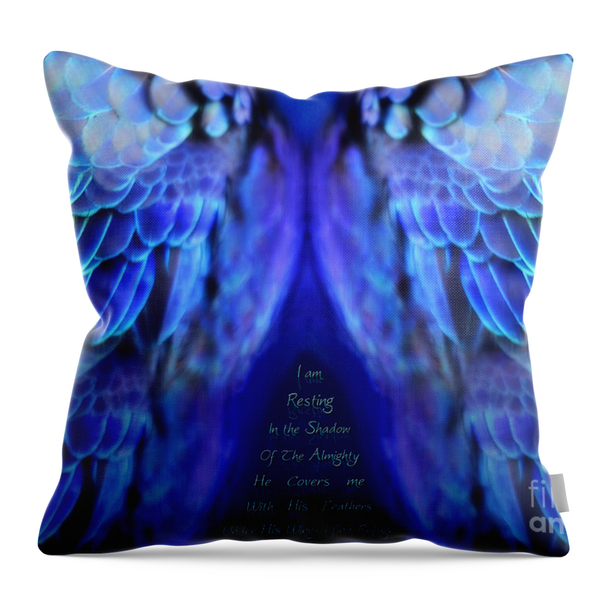 Wings Art Throw Pillow featuring the painting Beneath His Wings by Constance Woods