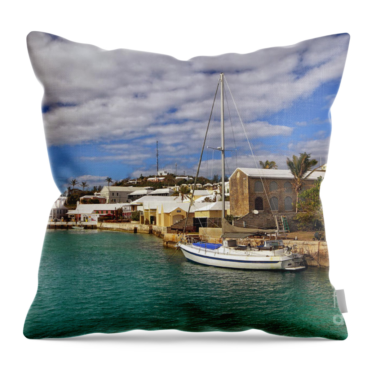 Bermuda Throw Pillow featuring the photograph Bermuda St George Harbour by Charline Xia