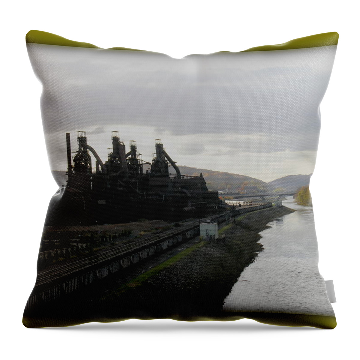 Bethlehem Steel Throw Pillow featuring the photograph Bethlehem Steel by Jacqueline M Lewis