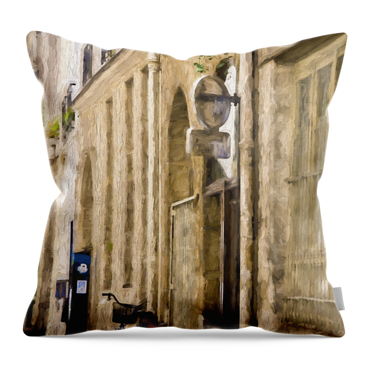 Paris Throw Pillow featuring the photograph Bicycle on Paris street by Sheila Smart Fine Art Photography