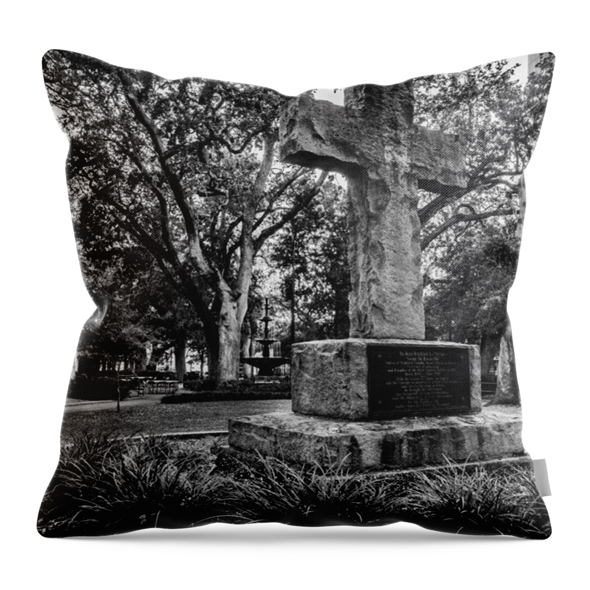 Alabama Throw Pillow featuring the digital art Bienville Cross by Michael Thomas