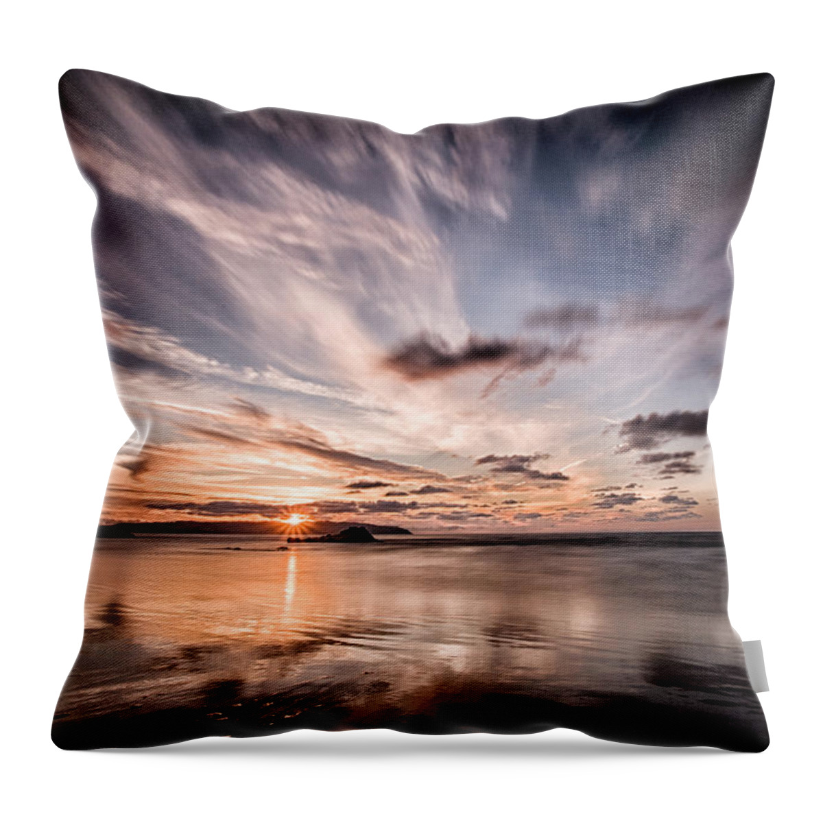 Sunset Throw Pillow featuring the photograph Atlantic Sky by Nigel R Bell