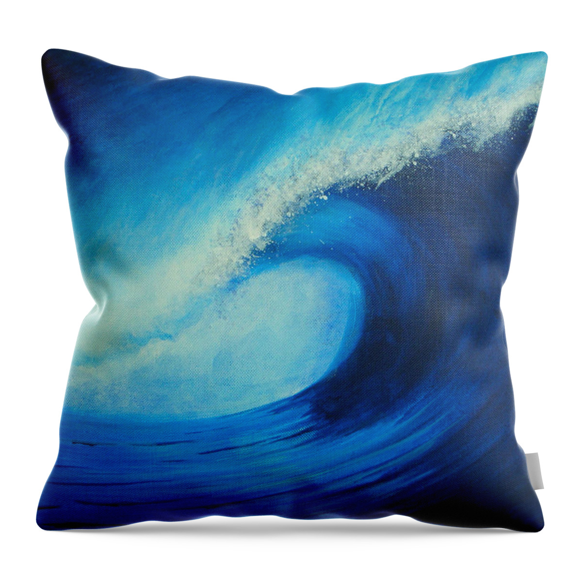 Surf Throw Pillow featuring the painting Big Blue by Nelson Ruger