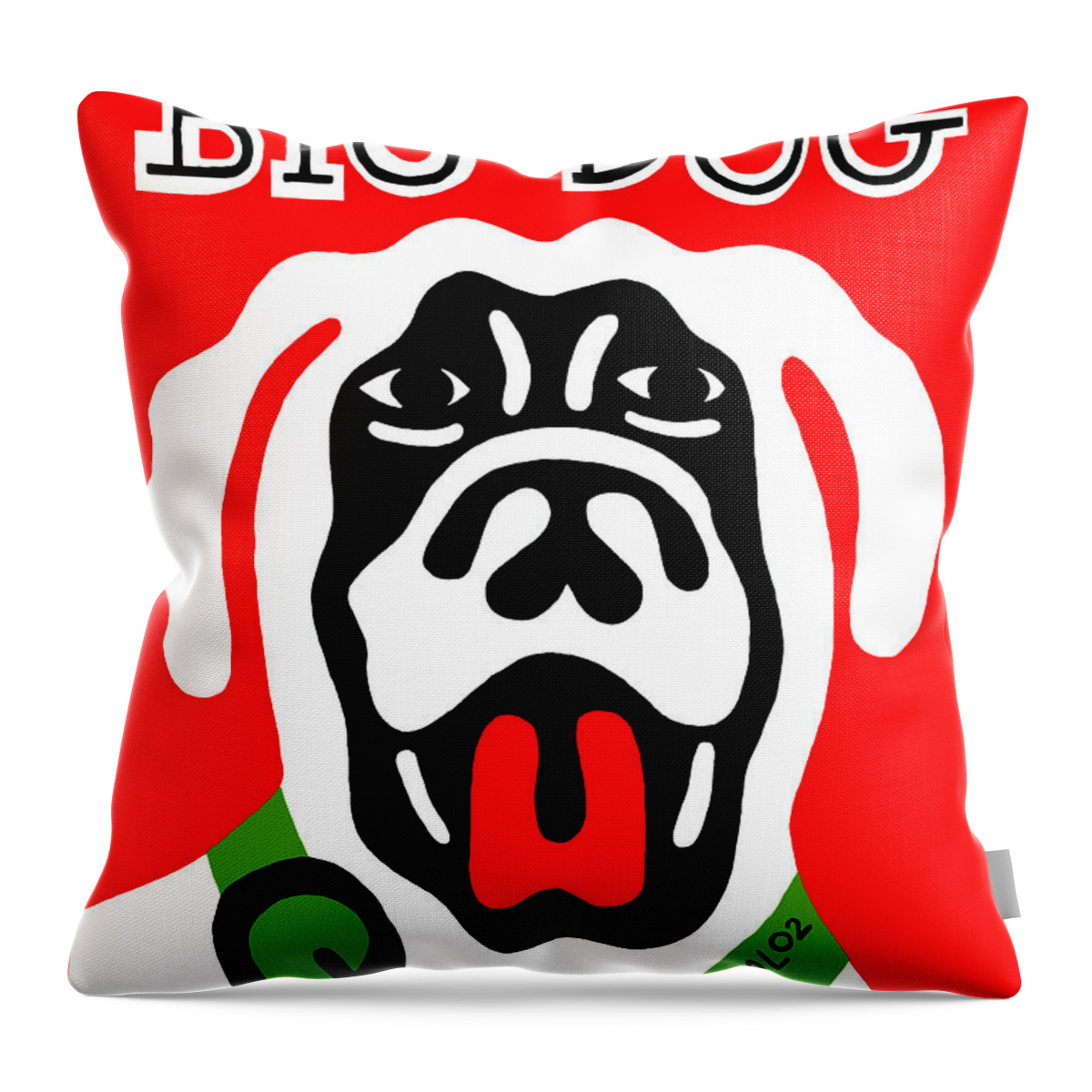 Dog Throw Pillow featuring the painting Big Dog by Mike Segal