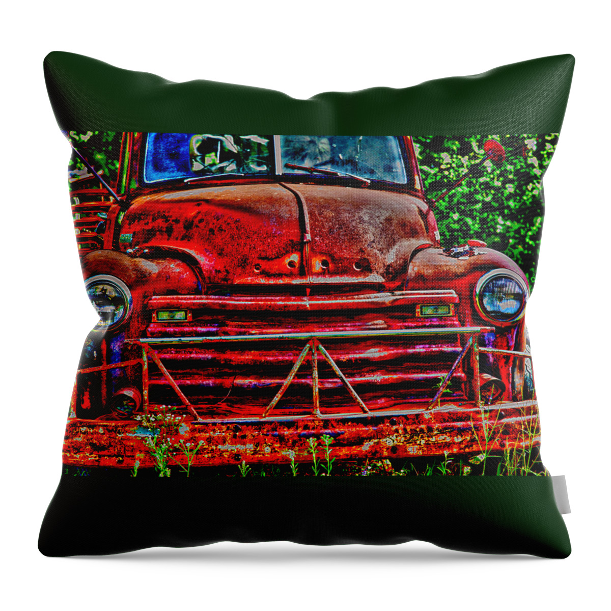 Truck Throw Pillow featuring the photograph Big Red by Toni Hopper