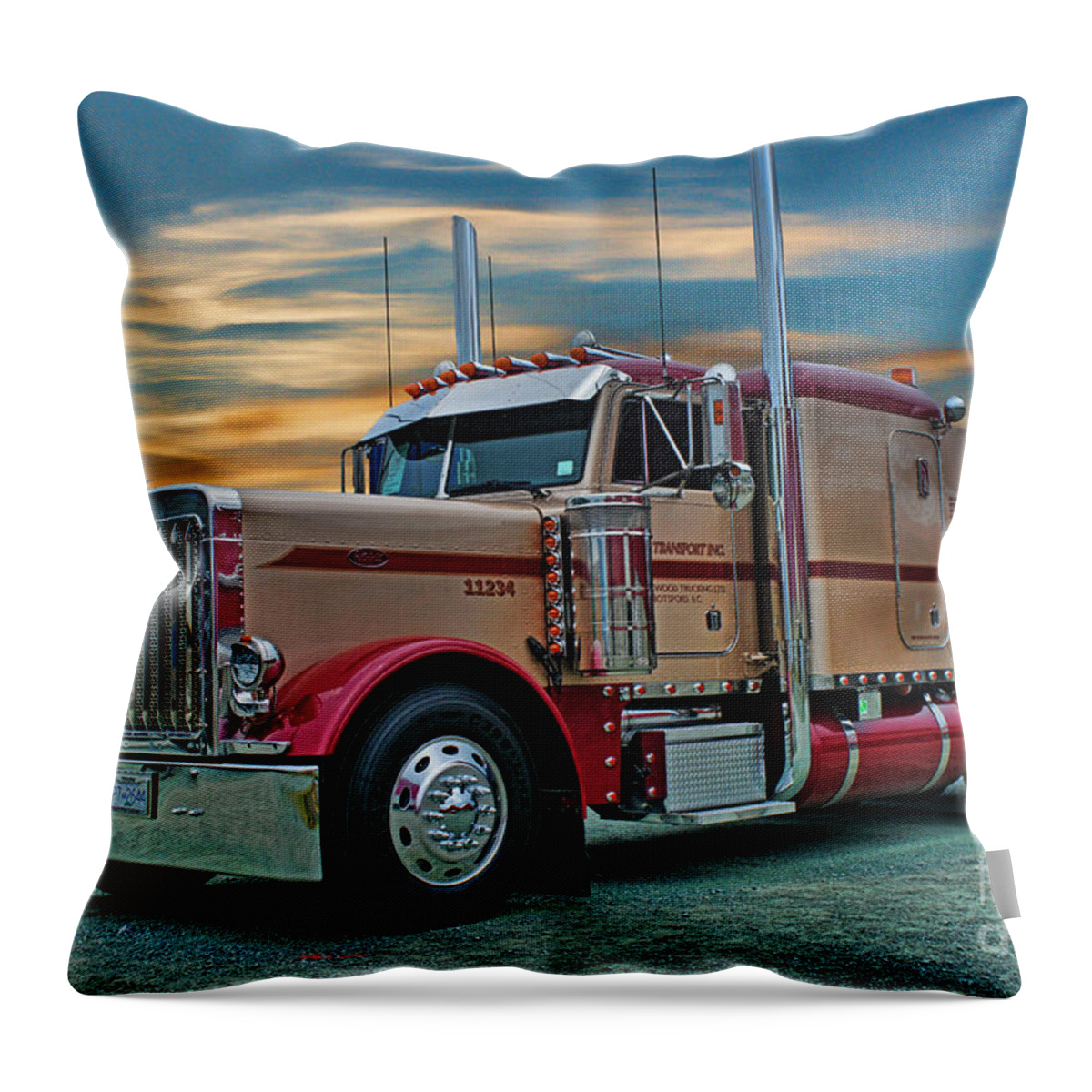 Trucks Throw Pillow featuring the photograph Big Rig Weekend-2014 CATR5051A-14 by Randy Harris