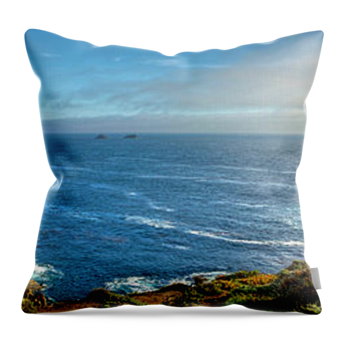 Beach Throw Pillow featuring the photograph Big Sur Coast Pano 2 by SC Heffner