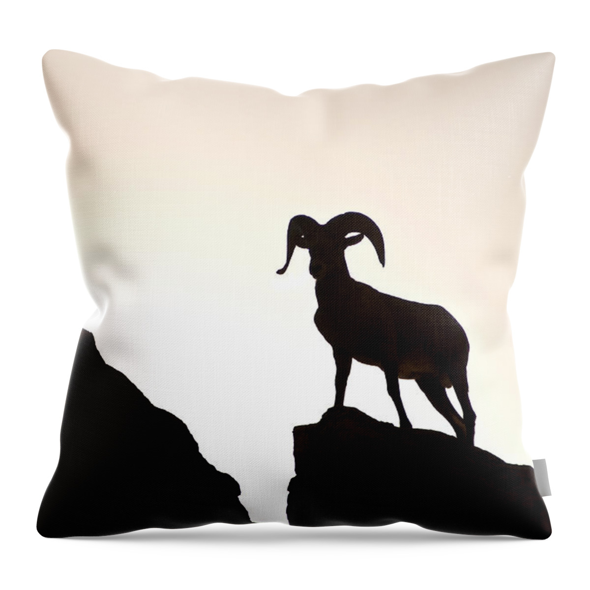 Photography Throw Pillow featuring the photograph Bighorn Ram Silhouette by Lee Kirchhevel