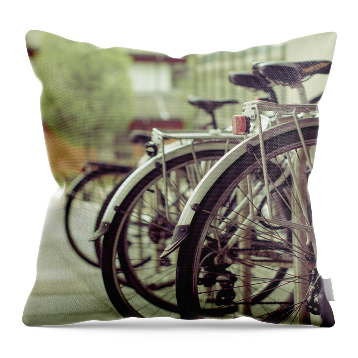 West Yorkshire Throw Pillow featuring the photograph Bikes by Jenna Woodward Photography