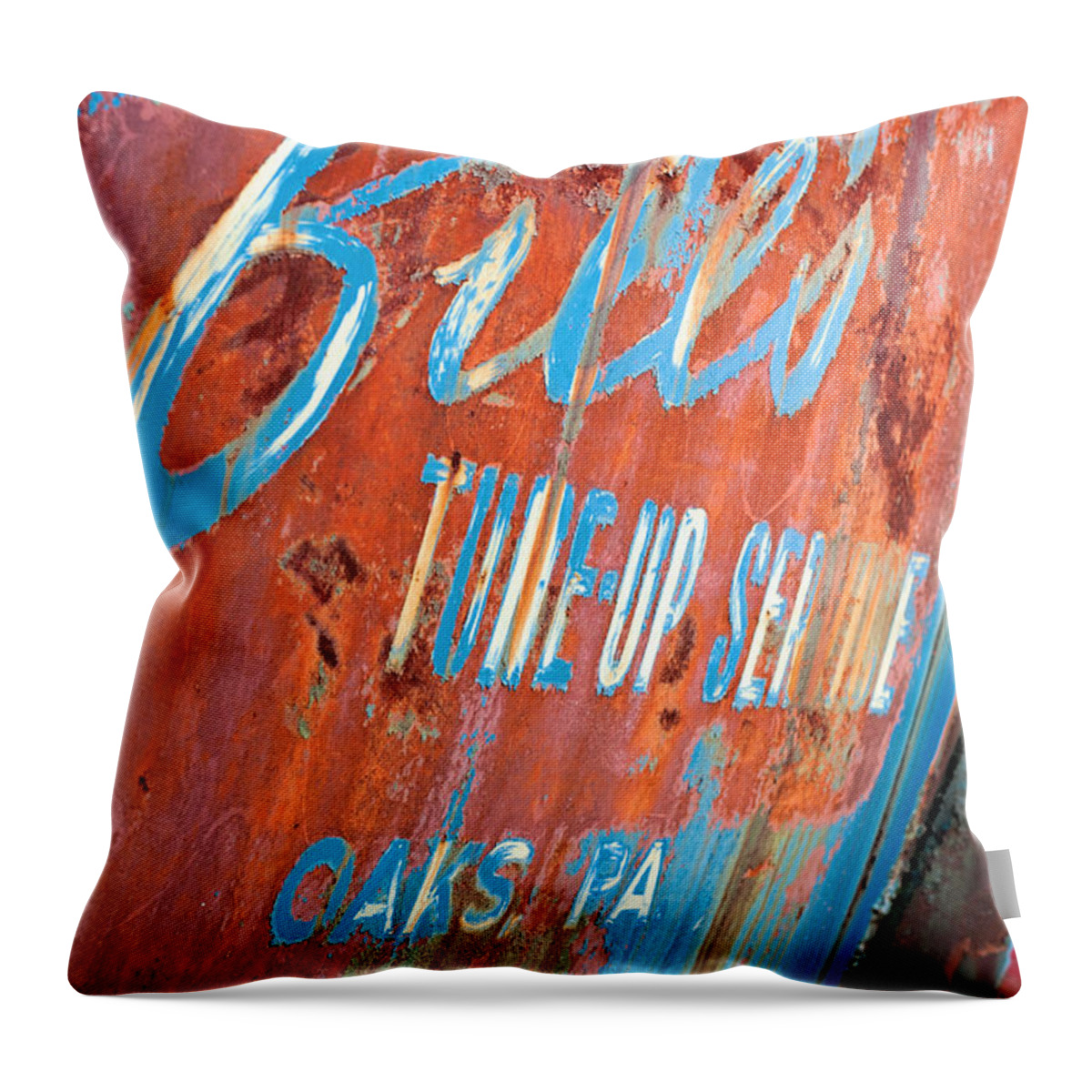 Truck Throw Pillow featuring the photograph Bills Tune-up Service by Michael Porchik