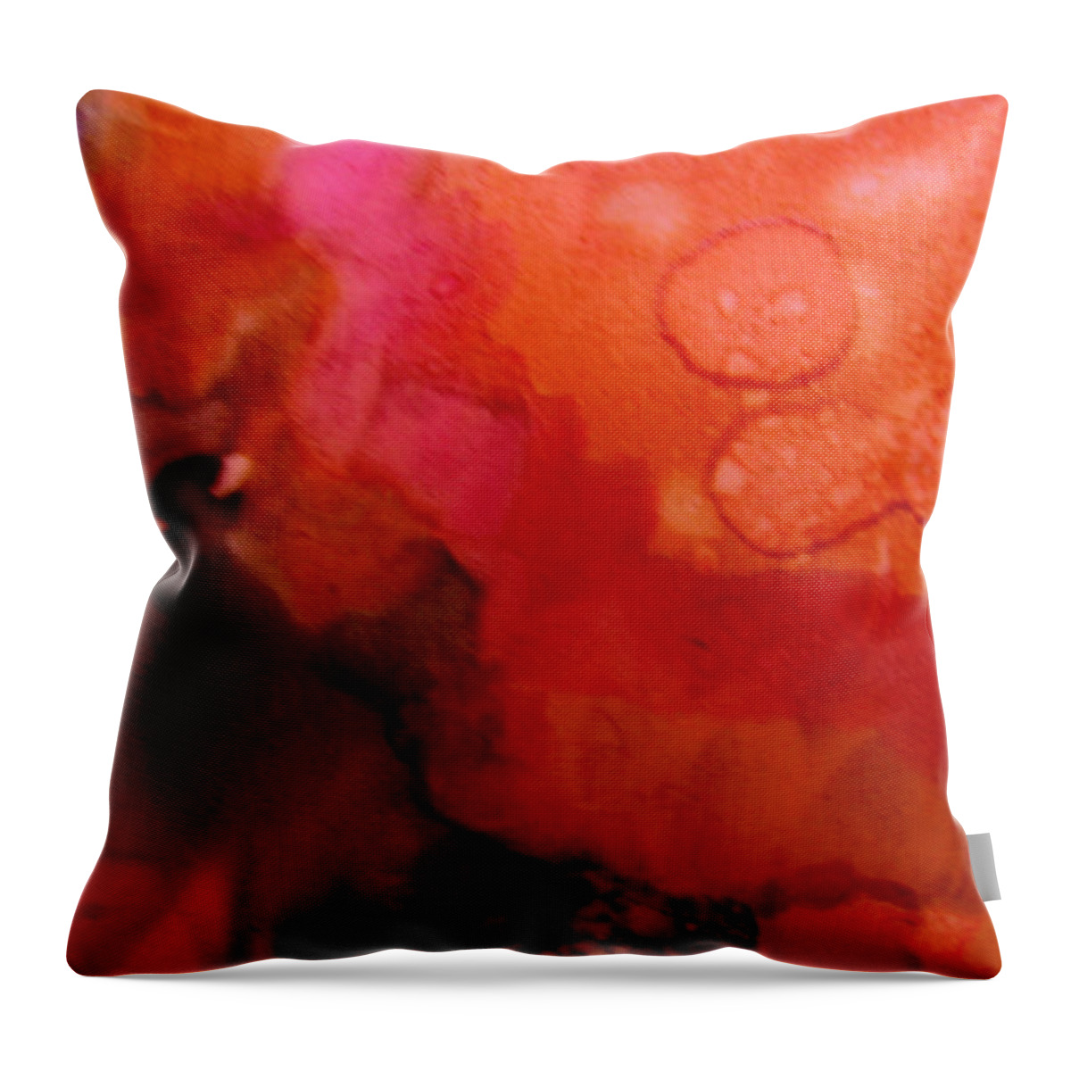 Abstract Throw Pillow featuring the mixed media Biology Of Exhilaration by Rory Siegel