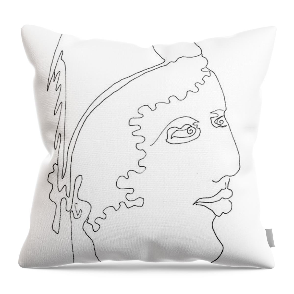  Throw Pillow featuring the drawing Bird Man by Jeffrey Quiros