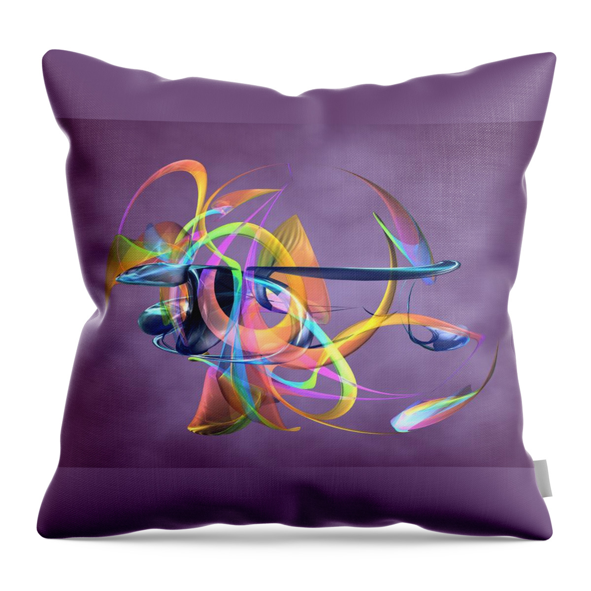 Abstract Art Canvas Prints Throw Pillow featuring the digital art Bird-Of-Paradise - Abstract by Louis Ferreira