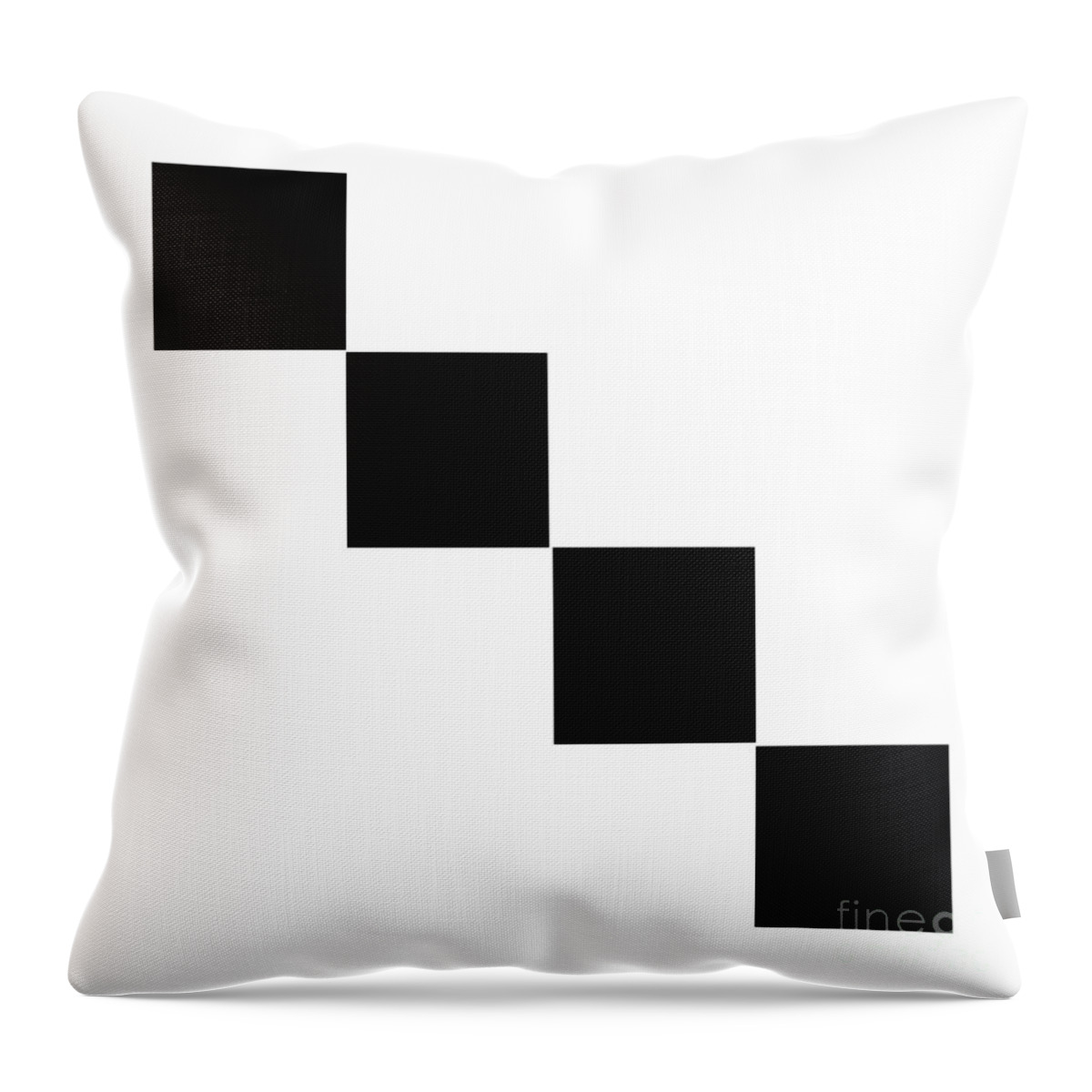 Andee Design Abstract Throw Pillow featuring the digital art Black And White 8 Square by Andee Design
