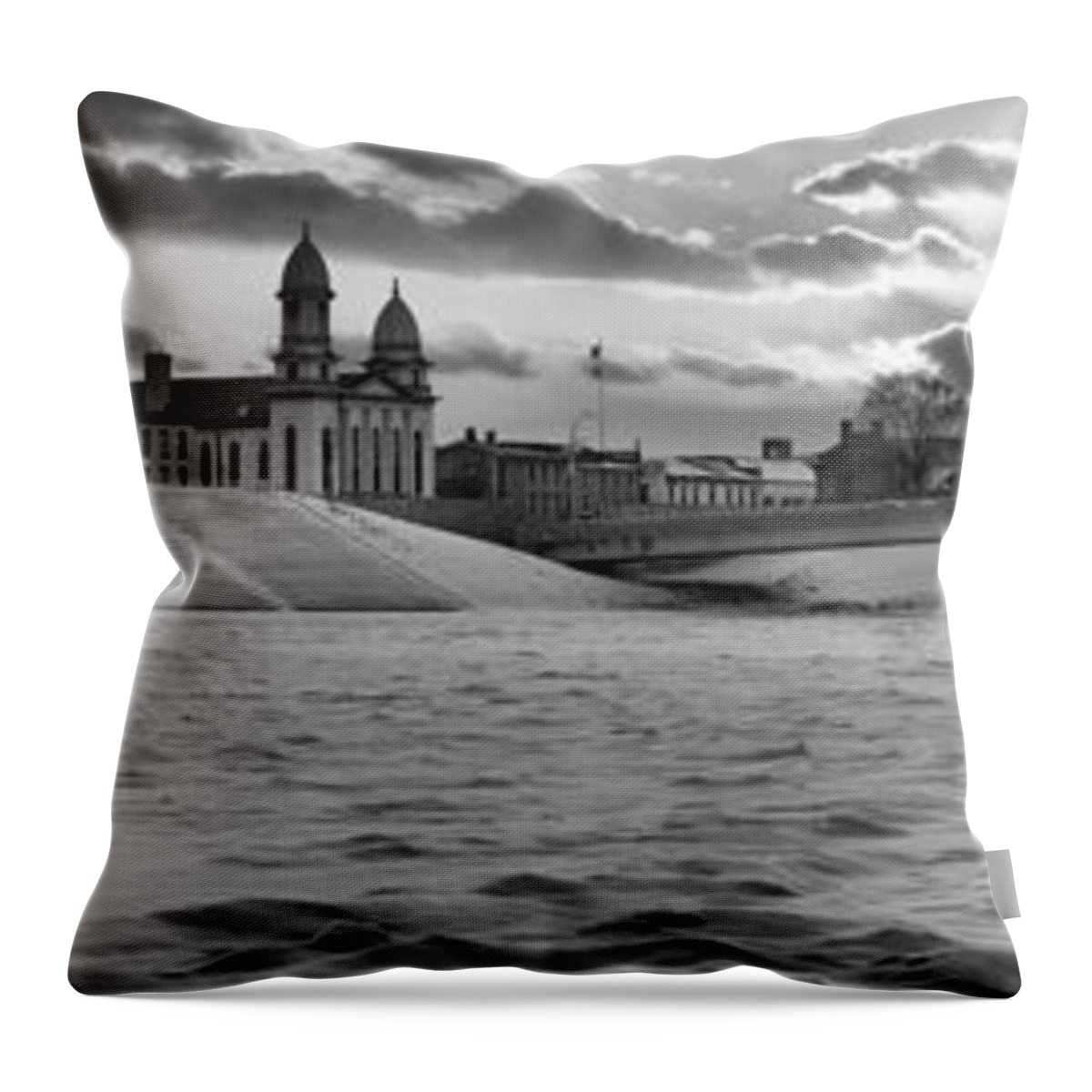 Black And White Throw Pillow featuring the photograph Black And White In Clinton County by Adam Jewell