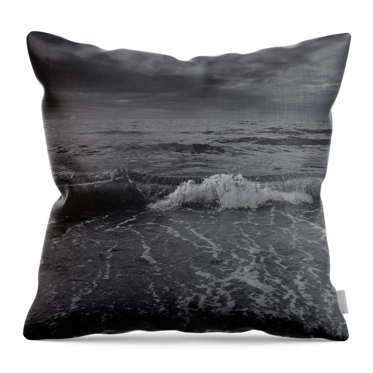 Ocean Wave Throw Pillow featuring the photograph Black and White Ocean Wave 2014 by Darius Aniunas
