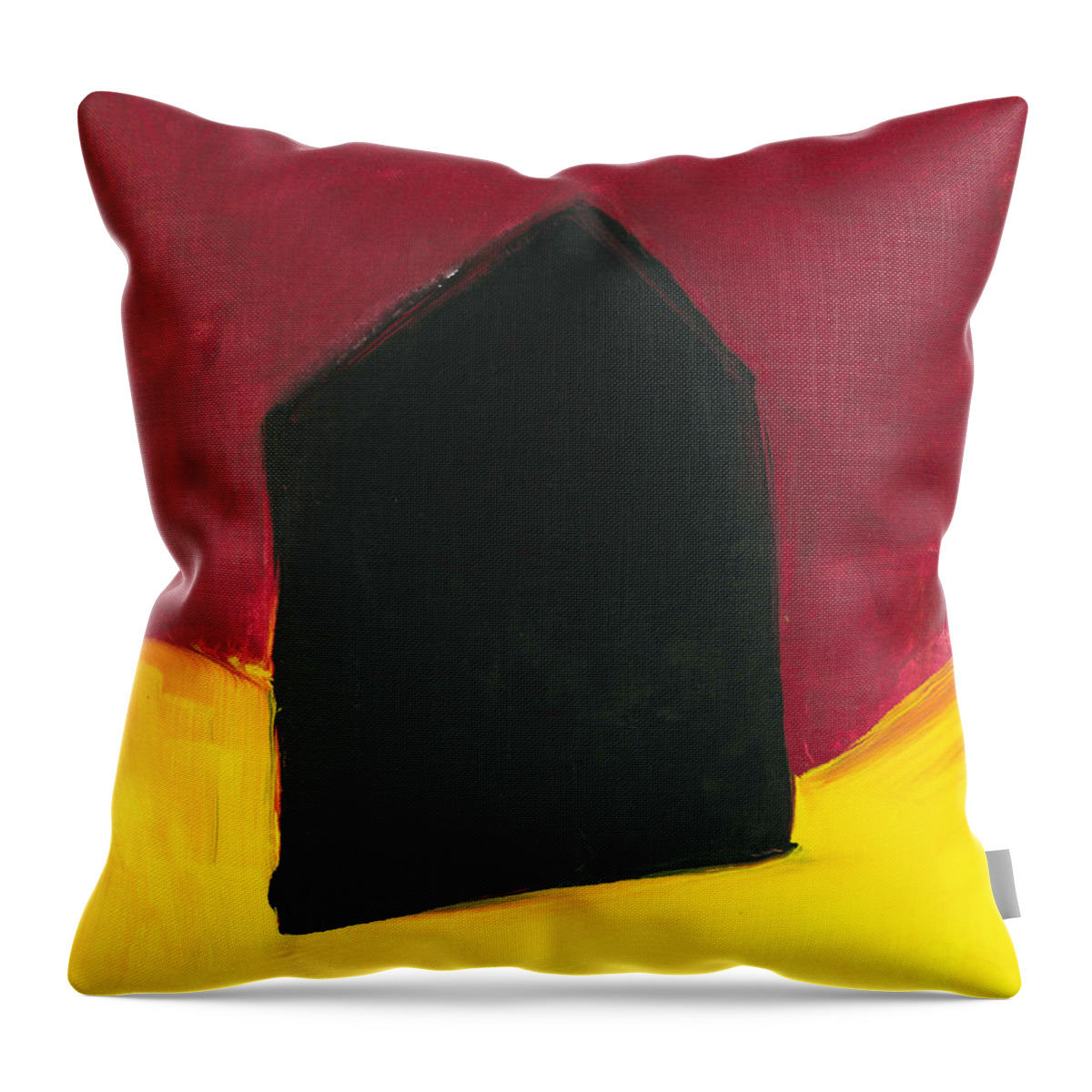 Landscape Throw Pillow featuring the painting Black ArtHouse by Carrie MaKenna