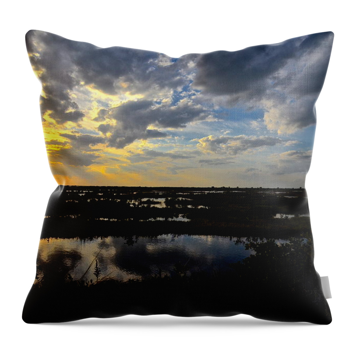 Sunset Throw Pillow featuring the photograph Black Point Sunset by AnnaJo Vahle
