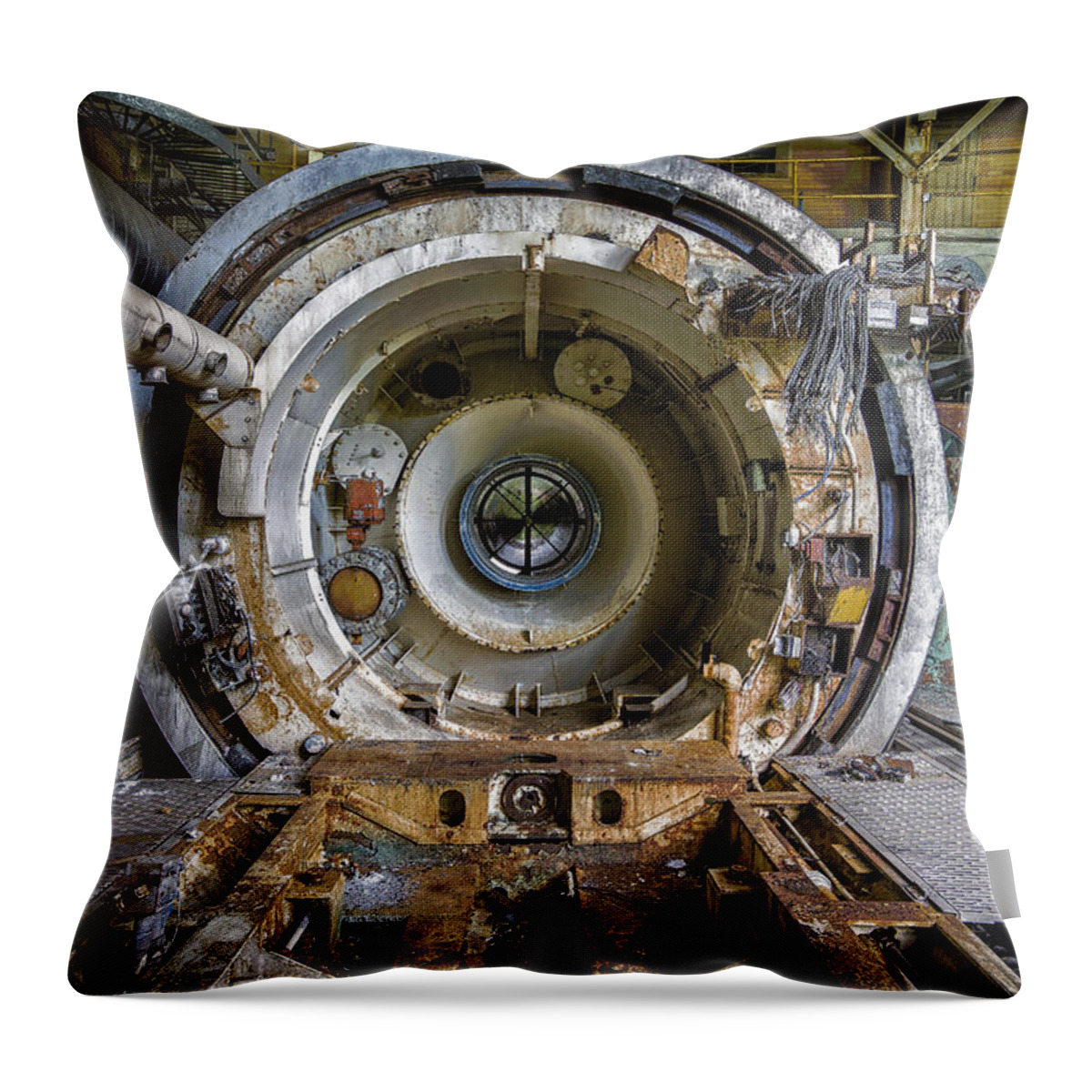 Abandoned Throw Pillow featuring the photograph Blast off by Rob Dietrich