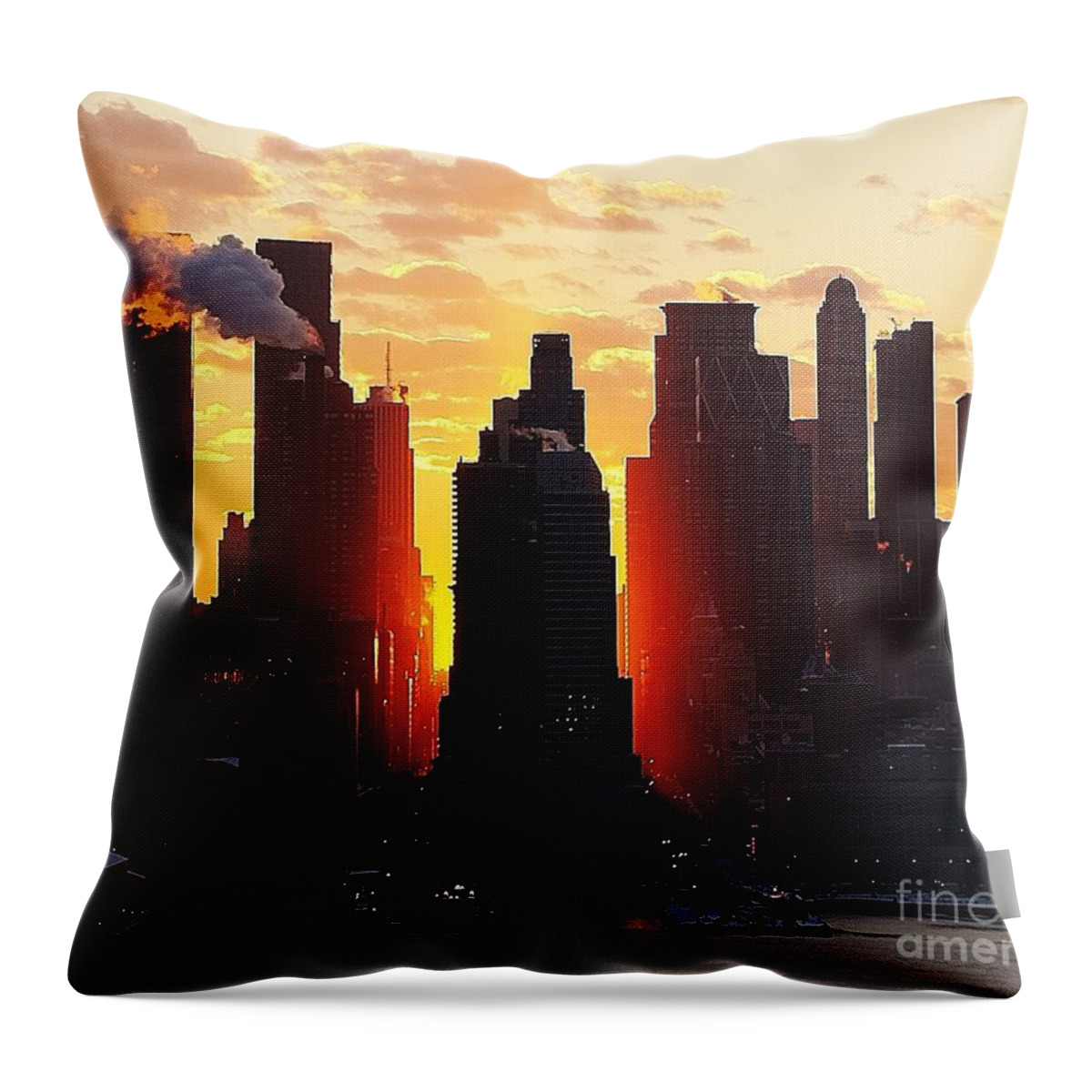 Blazing Throw Pillow featuring the photograph Blazing Morning Sun by Lilliana Mendez