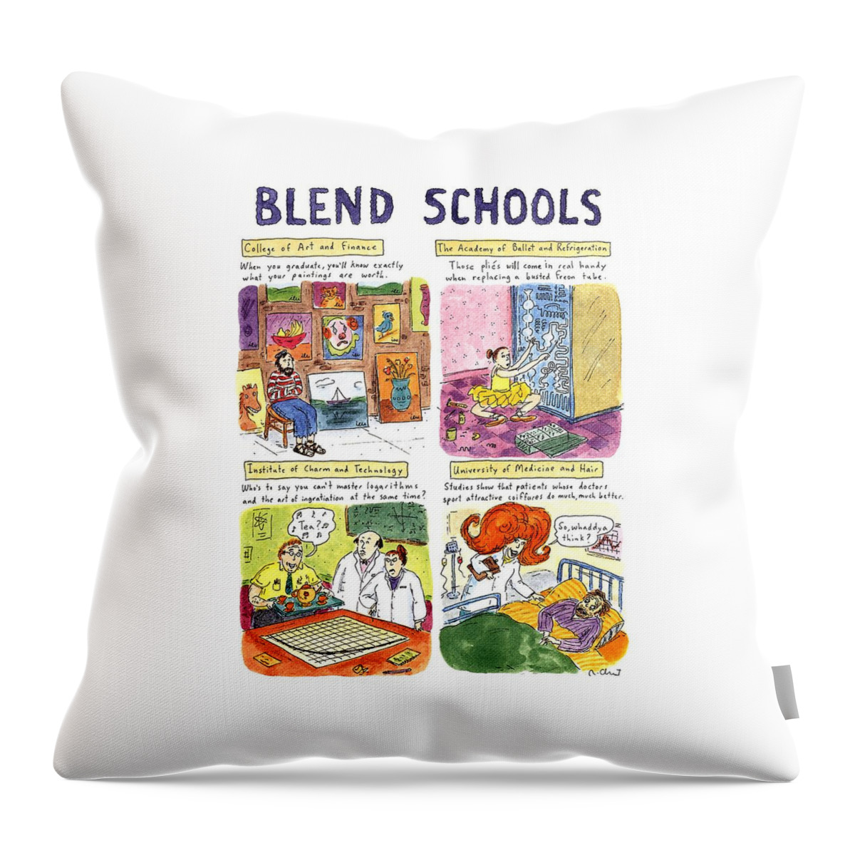 Blend Schools Throw Pillow