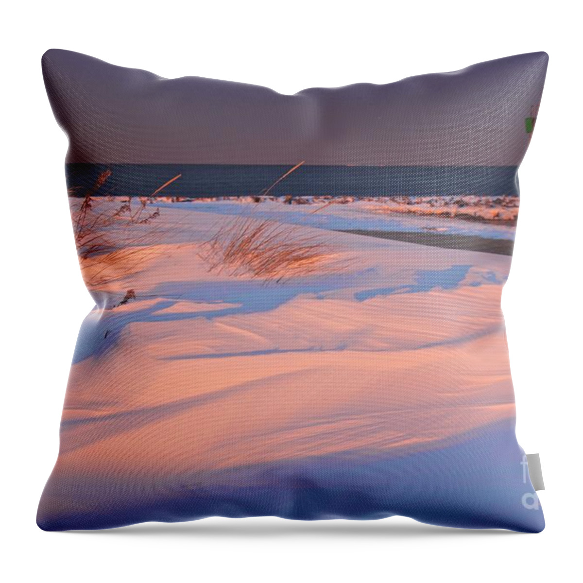 Blizzard Throw Pillow featuring the photograph Blizzard Juno Sunset by Amazing Jules