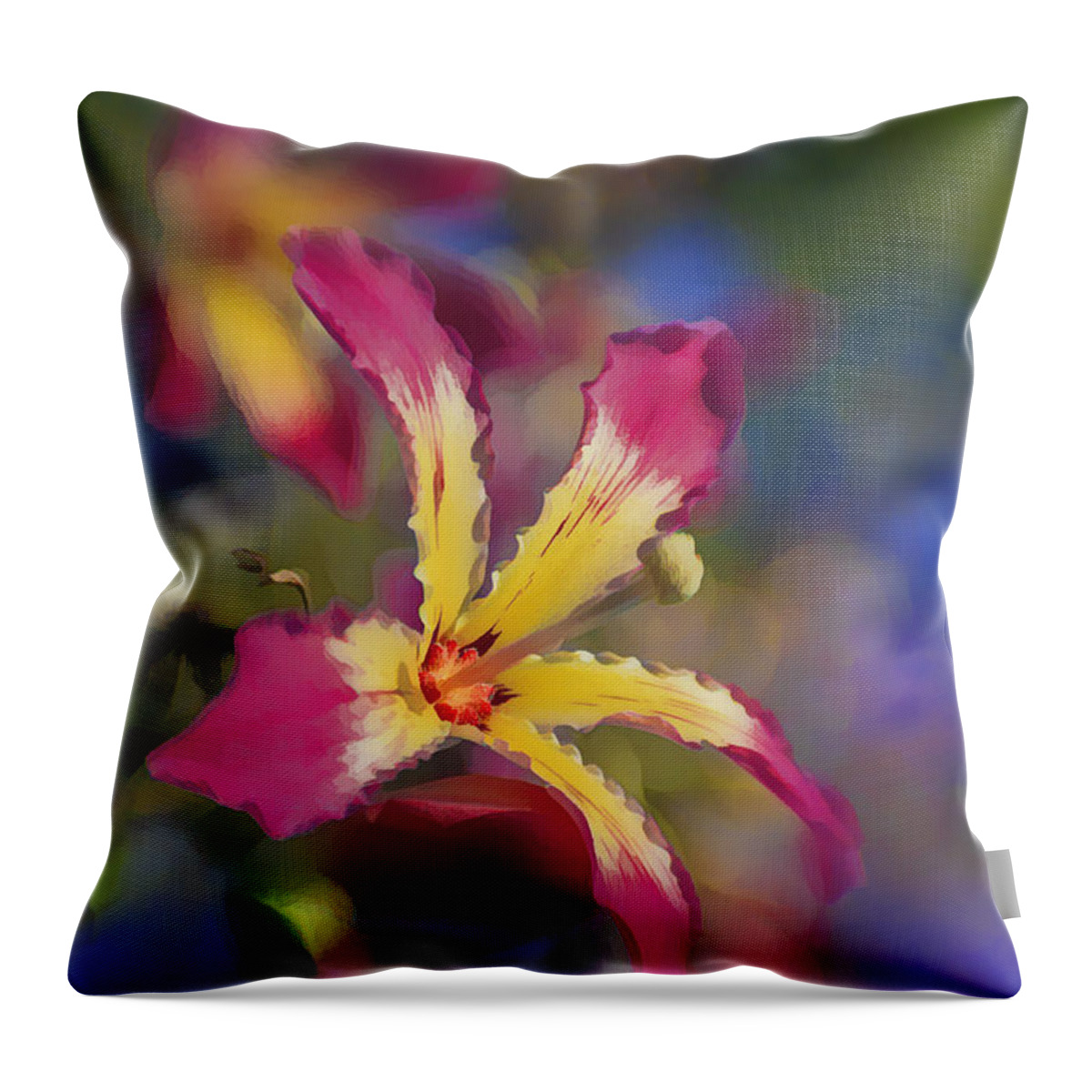 Hot Pink Throw Pillow featuring the photograph Bloomin Hong Kong Orchid by Scott Campbell
