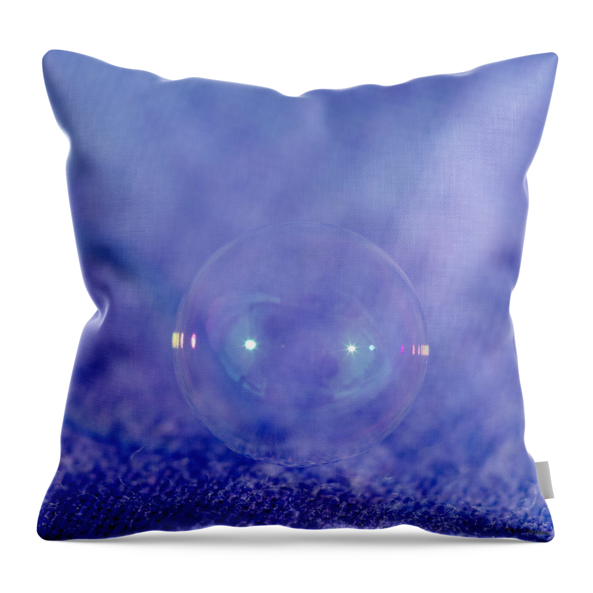 Macro Photography Throw Pillow featuring the photograph Purple Bubble by Crystal Wightman