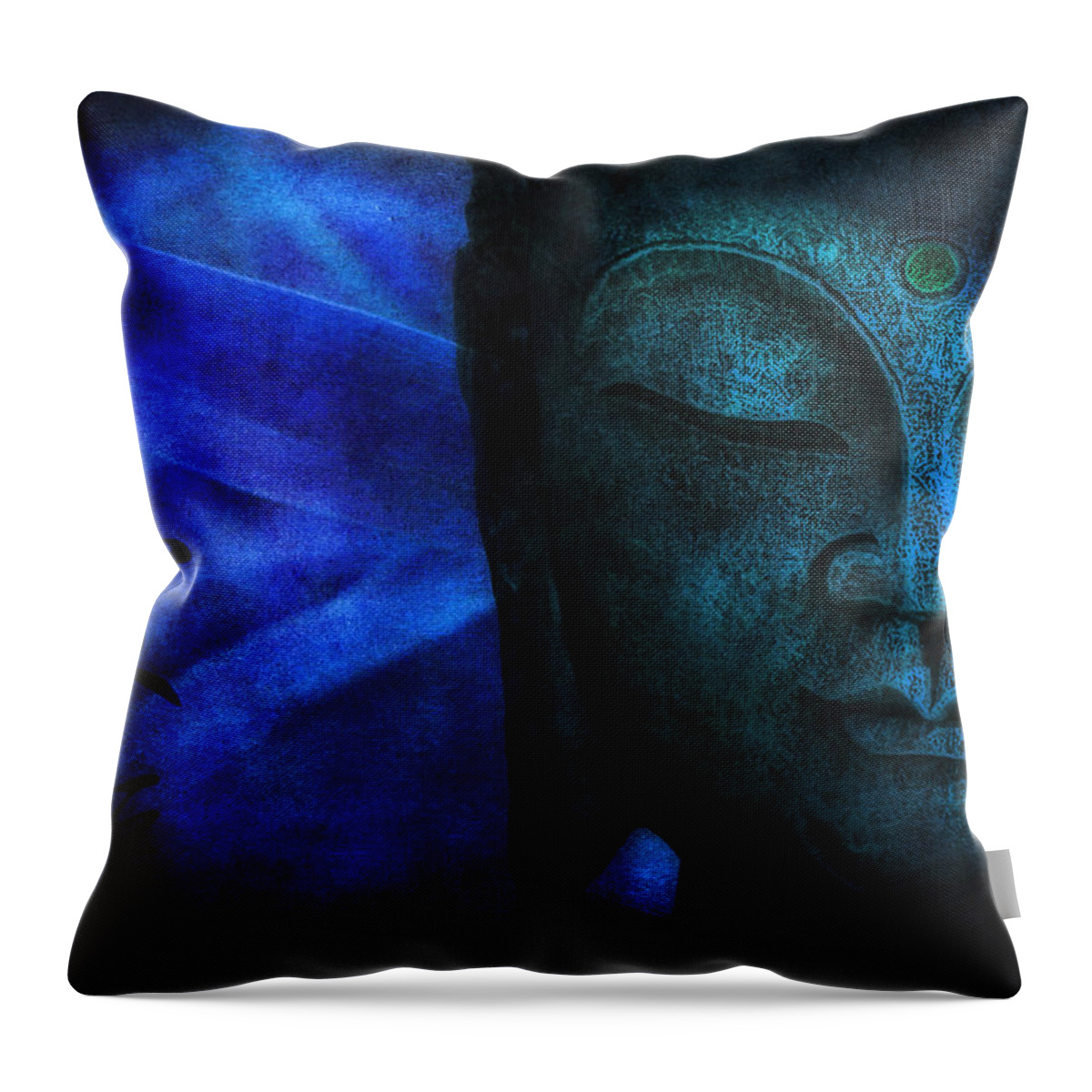 Buddha Throw Pillow featuring the photograph Blue Balance by Joachim G Pinkawa