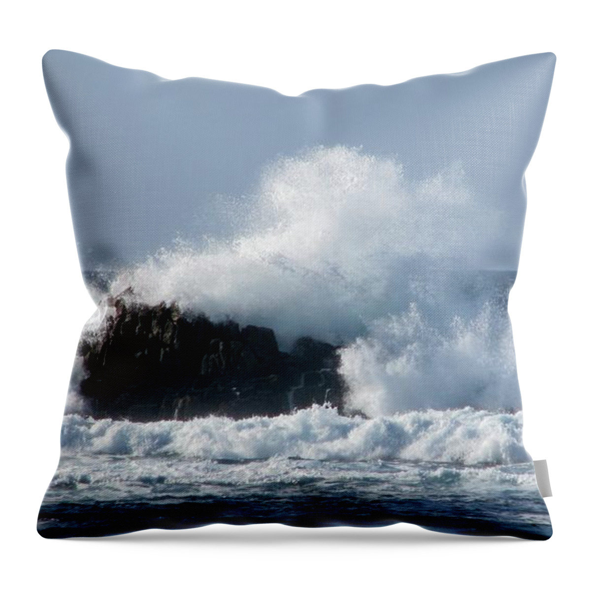 Ocean Throw Pillow featuring the photograph Blue Bay Breaker by James B Toy