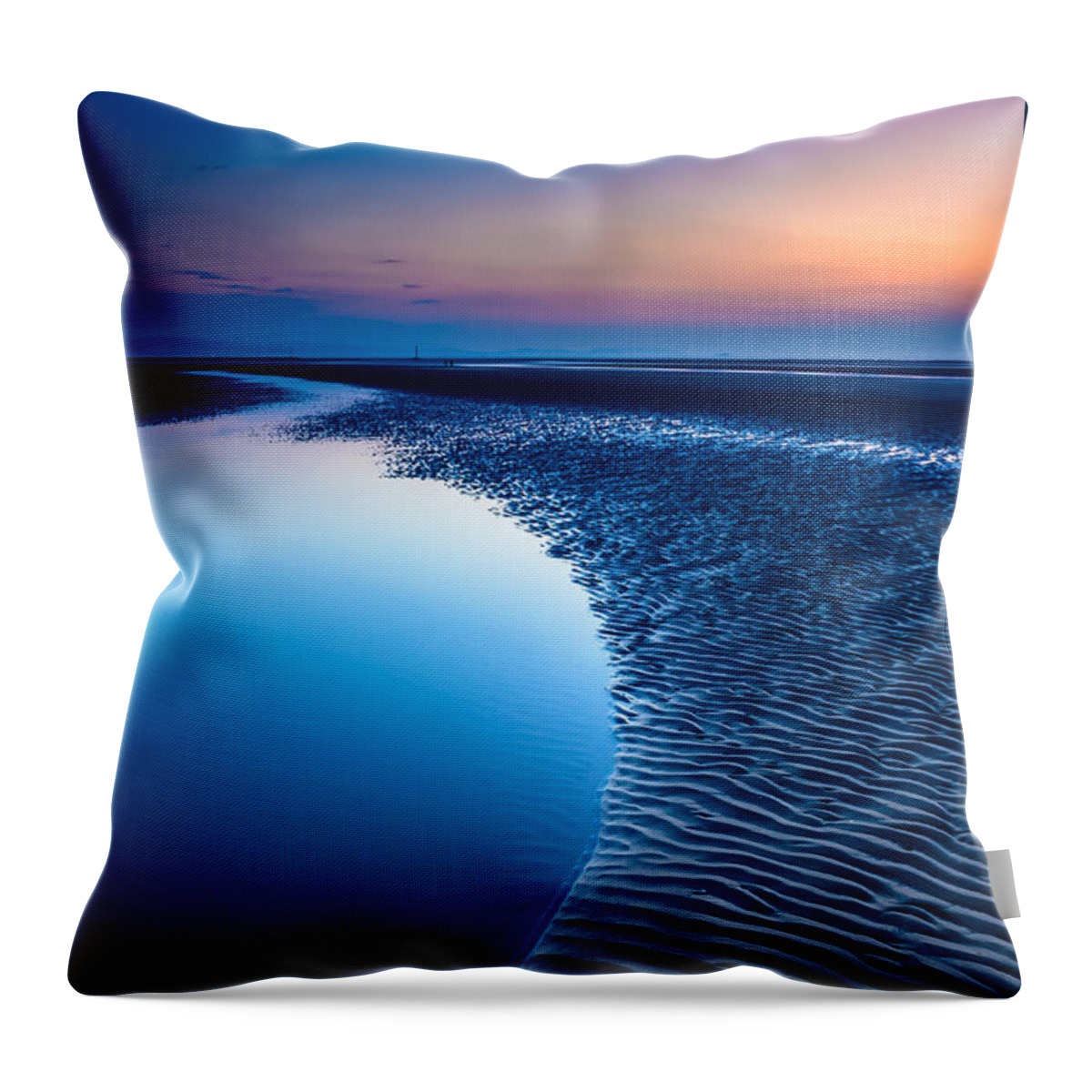 Sunset Throw Pillow featuring the photograph Blue Beach by Adrian Evans