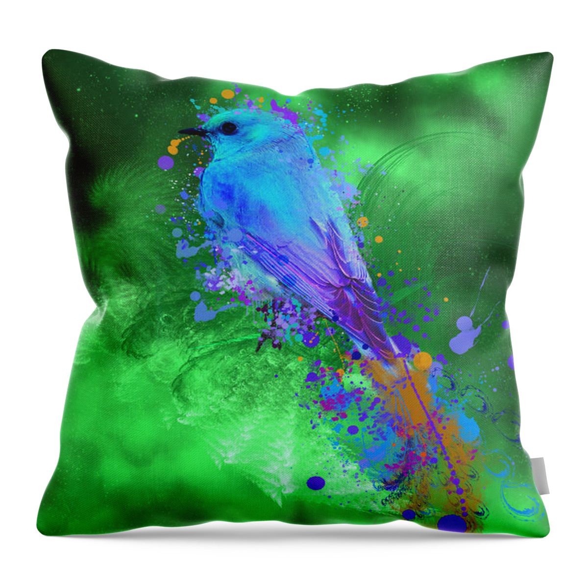 Painting Throw Pillow featuring the photograph Blue Bird by Isabel Salvador