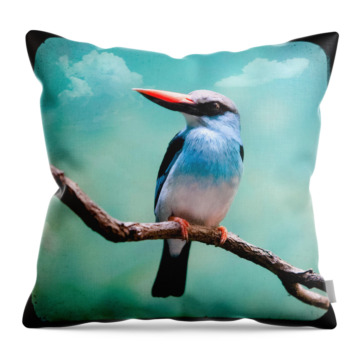 Bird Throw Pillow featuring the photograph Blue Breasted Kingfisher by Gary Heller