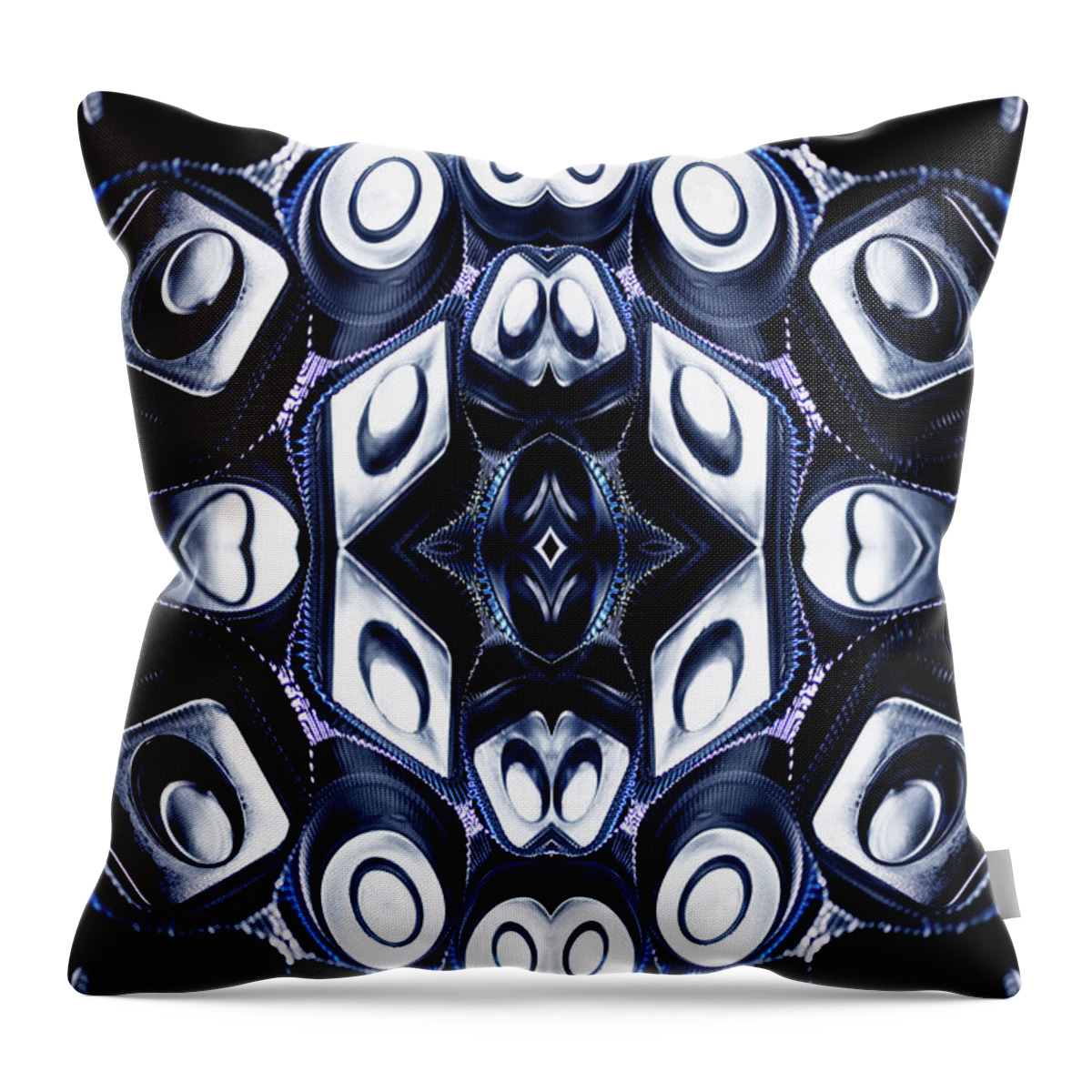 Berlin Throw Pillow featuring the photograph Blue Colored Plastic Shapes by Silvia Otte