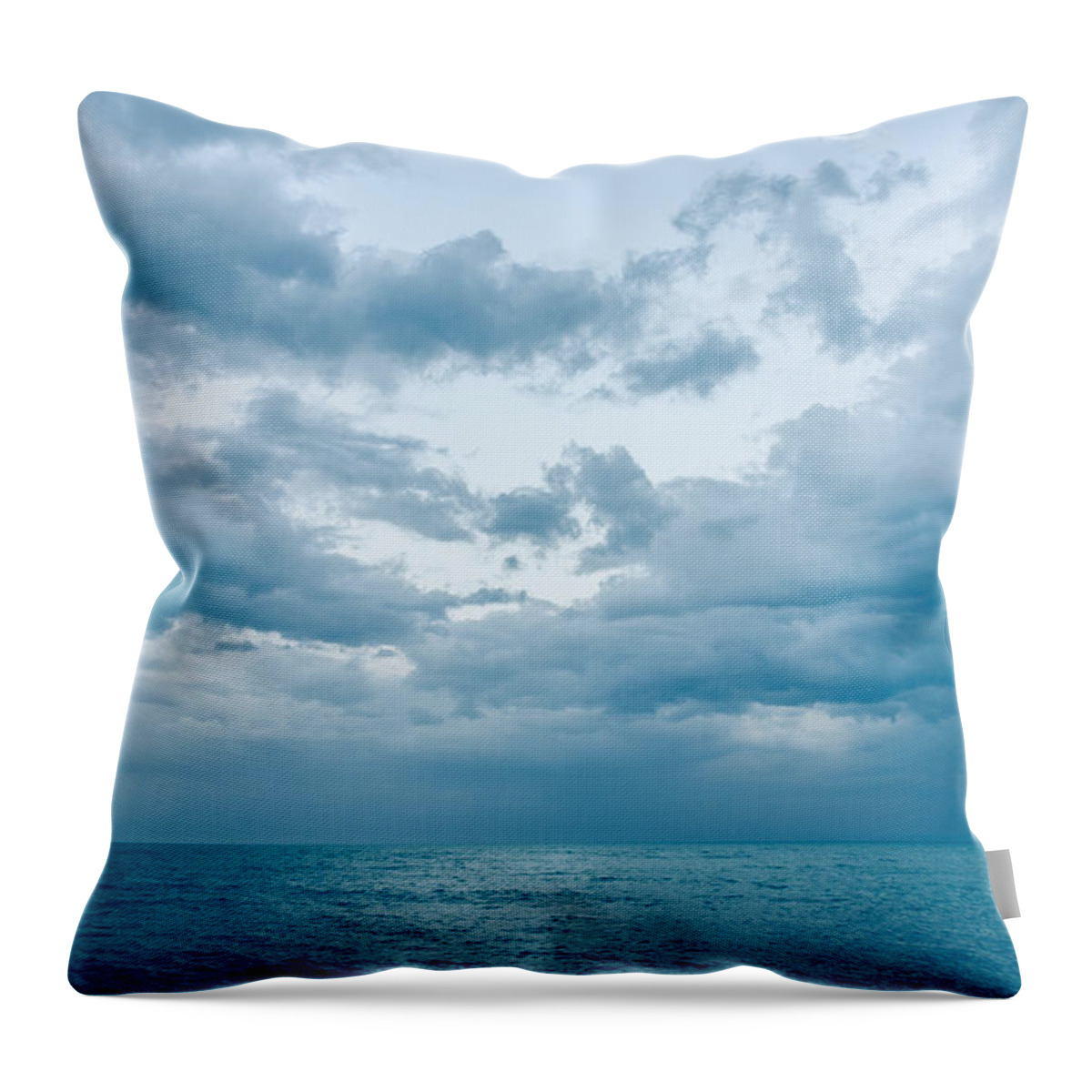 Sky Throw Pillow featuring the photograph Blue Waves by AM FineArtPrints