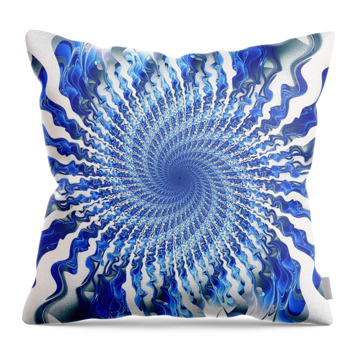 Focal Throw Pillow featuring the digital art Blue Focal Point by Anastasiya Malakhova