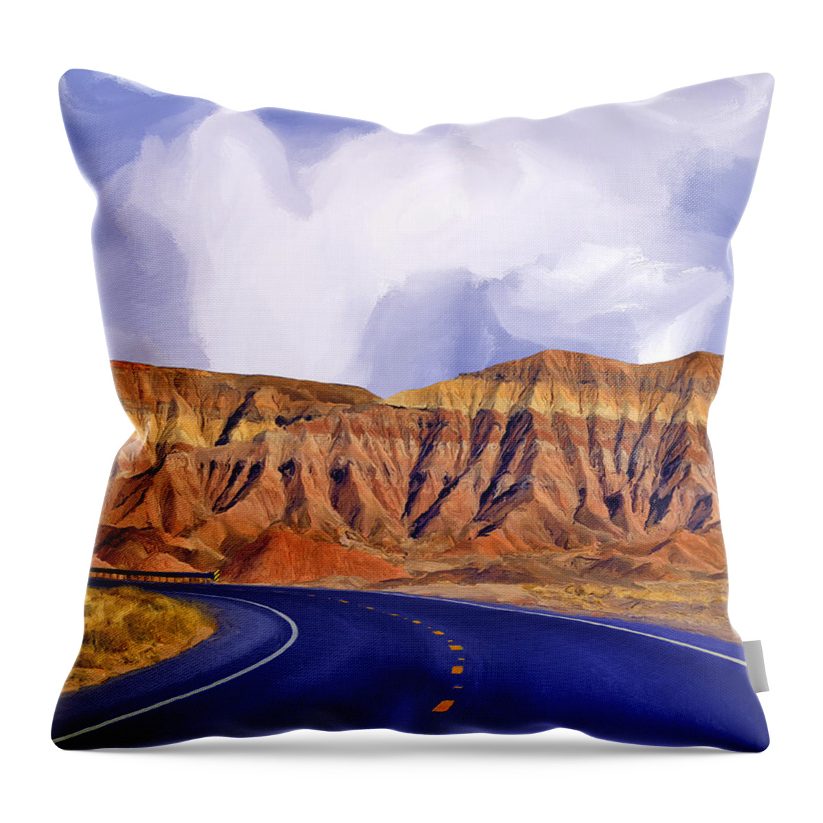 Blue Highway Throw Pillow featuring the painting Blue Highway by Dominic Piperata