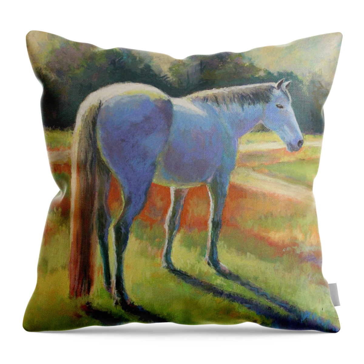 Horse Throw Pillow featuring the painting Blue Horse by Carol Jo Smidt