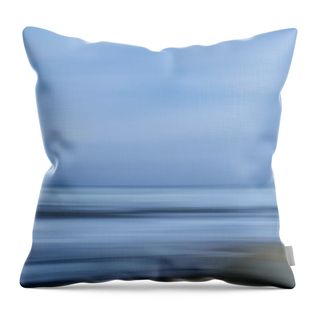 Beach Throw Pillow featuring the photograph Blue Hour Beach Abstract by Linda Villers