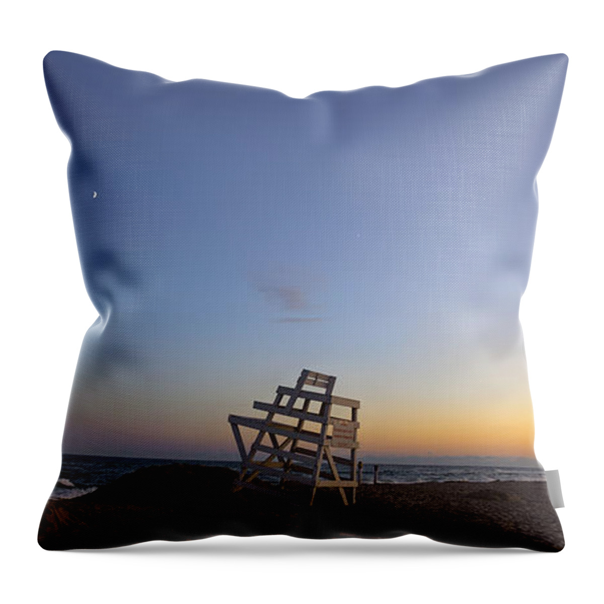 The Hamptons Throw Pillow featuring the photograph Blue Hour in the Hamptons by Marianne Campolongo