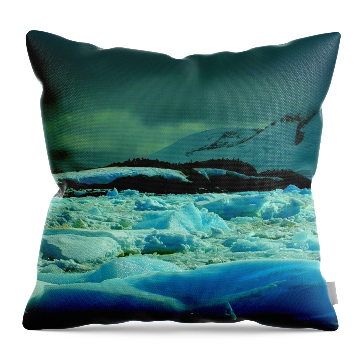 Iceberg Throw Pillow featuring the photograph Blue Ice Flow by Amanda Stadther
