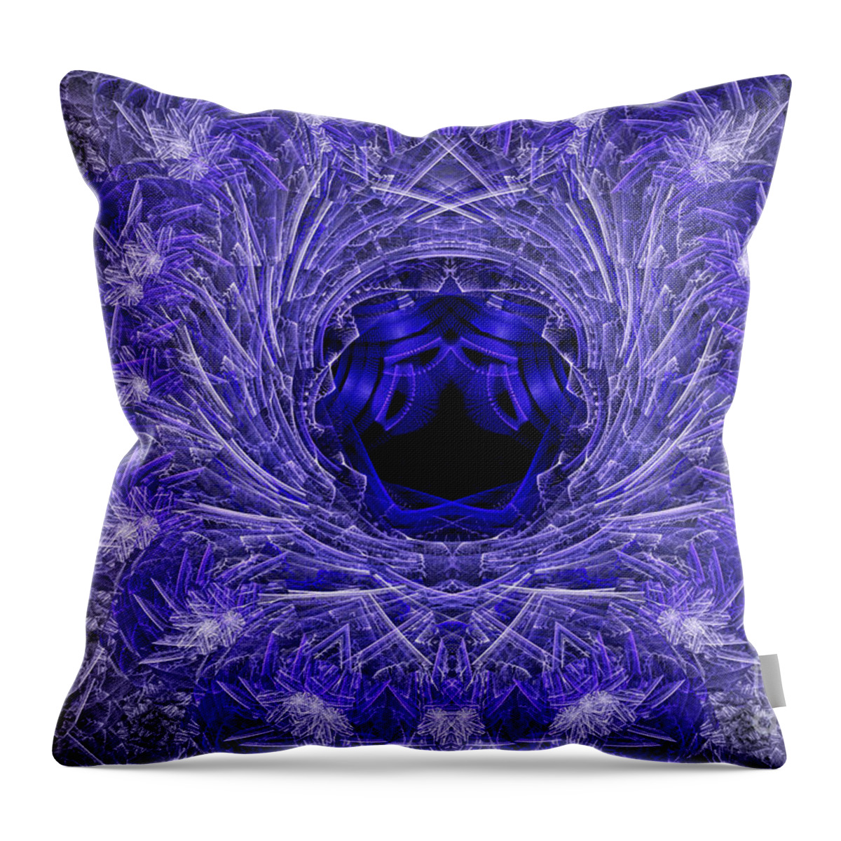 Jwildfire Throw Pillow featuring the digital art Blue Ice by Melissa Messick