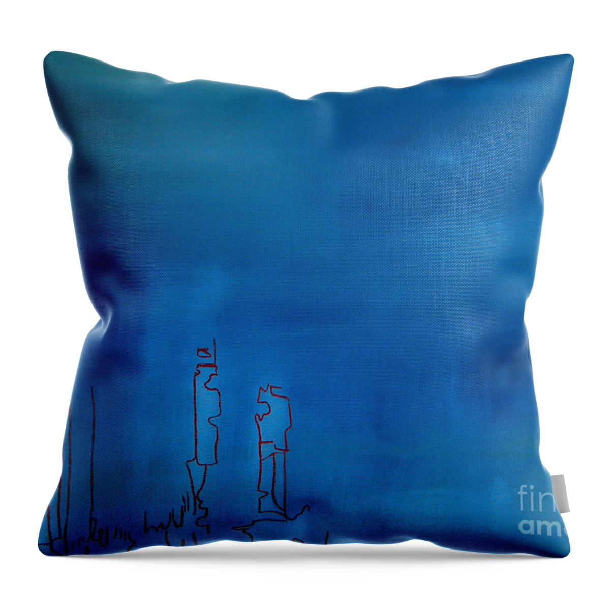 Blue Painting Throw Pillow featuring the painting Blue by Jeff Barrett