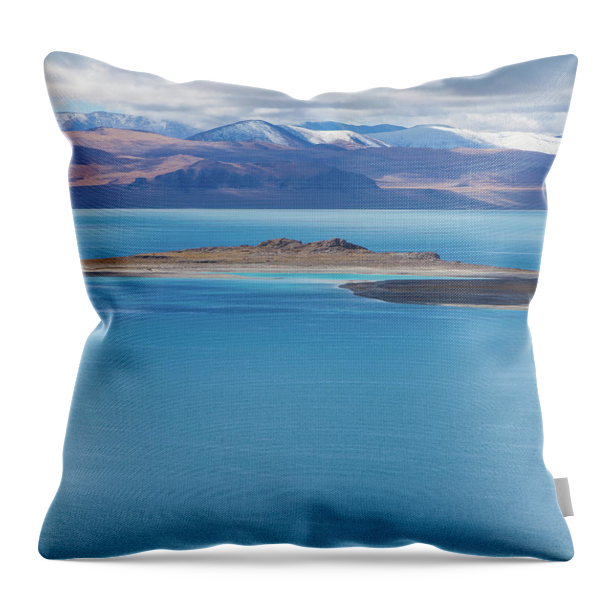 Scenics Throw Pillow featuring the photograph Blue Lake Of Tibetan Plateau by Wulingyun