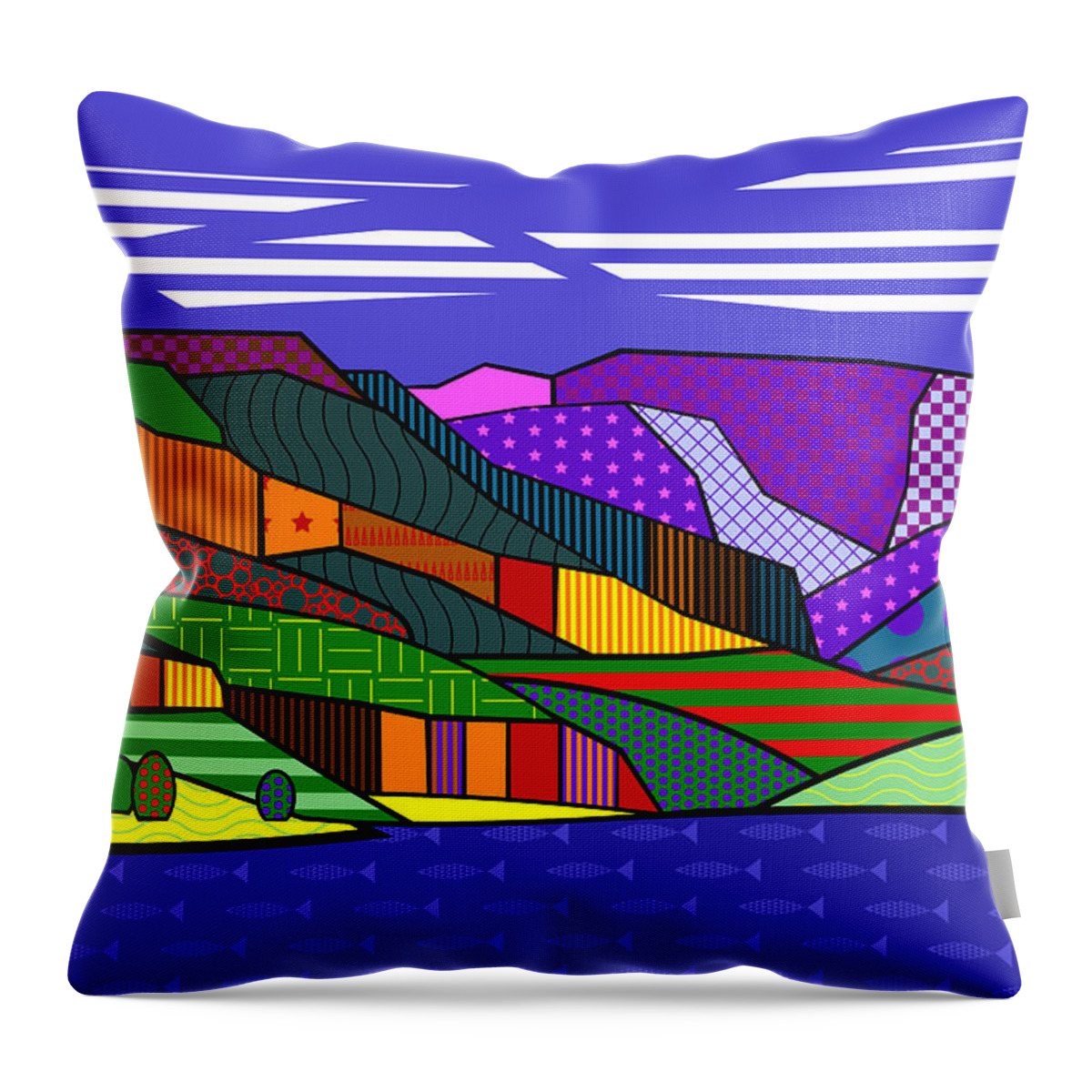 Colorado Throw Pillow featuring the digital art Blue Mesa Lake by Randall J Henrie