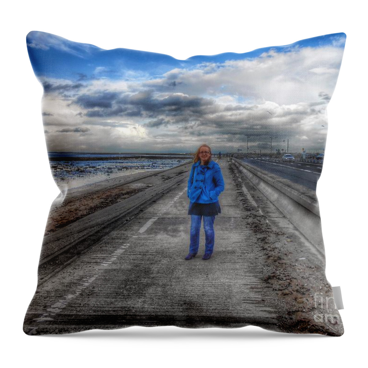 Blue Horizon Throw Pillow featuring the photograph Blue Moods by Joan-Violet Stretch