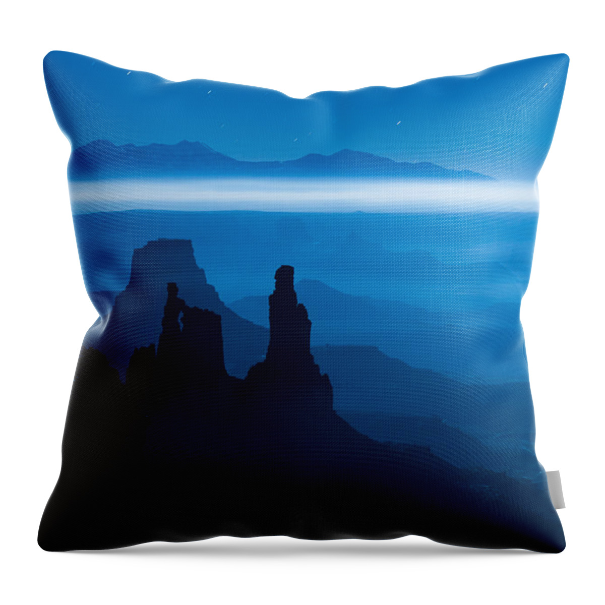 Utah Throw Pillow featuring the photograph Blue Moon Mesa by Dustin LeFevre