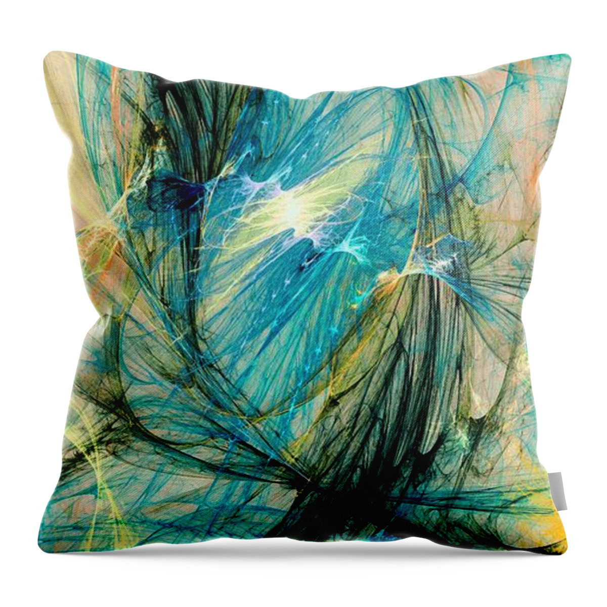 Malakhova Throw Pillow featuring the digital art Blue Phoenix by Anastasiya Malakhova