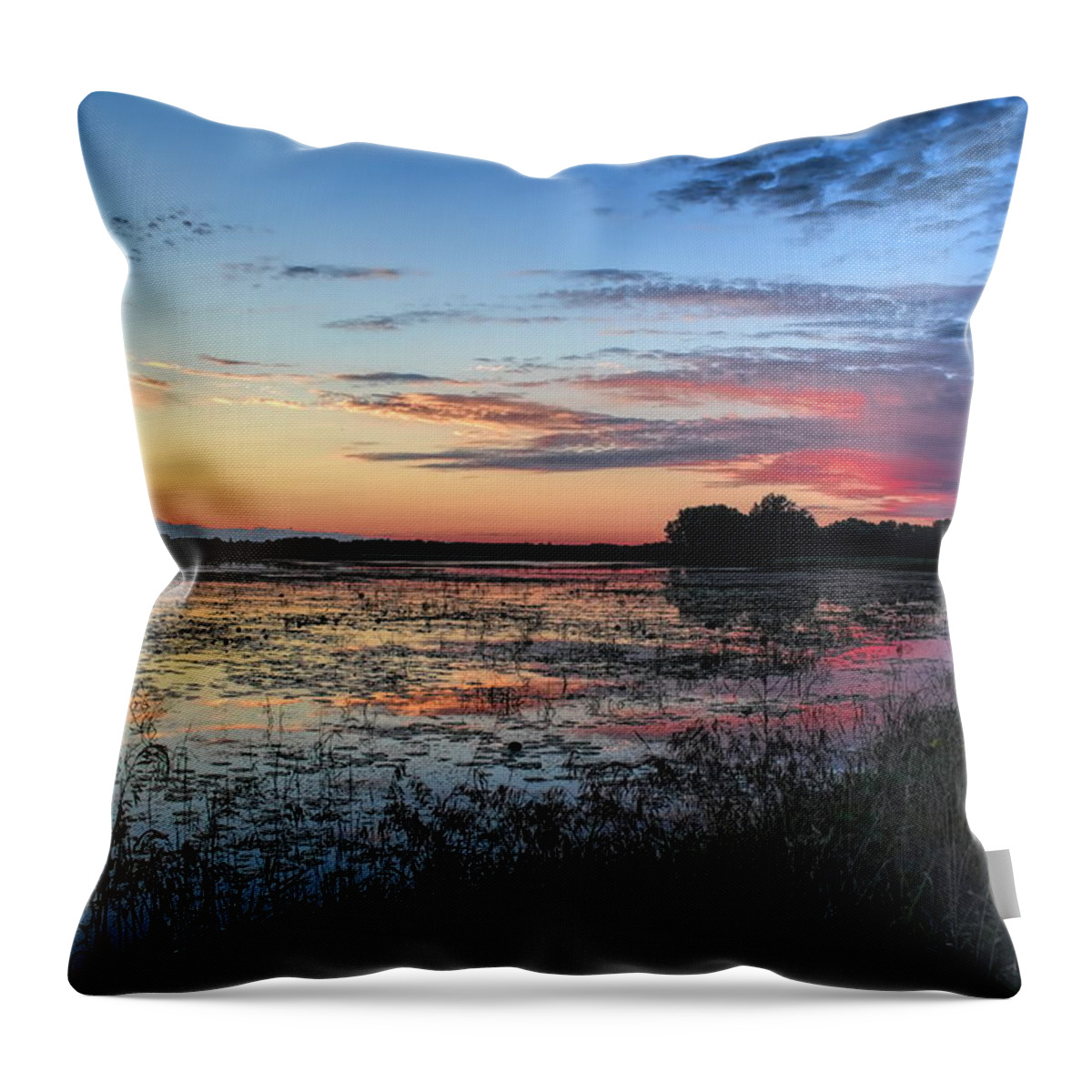 Mead Throw Pillow featuring the photograph Blue Sunset Over The Refuge by Dale Kauzlaric