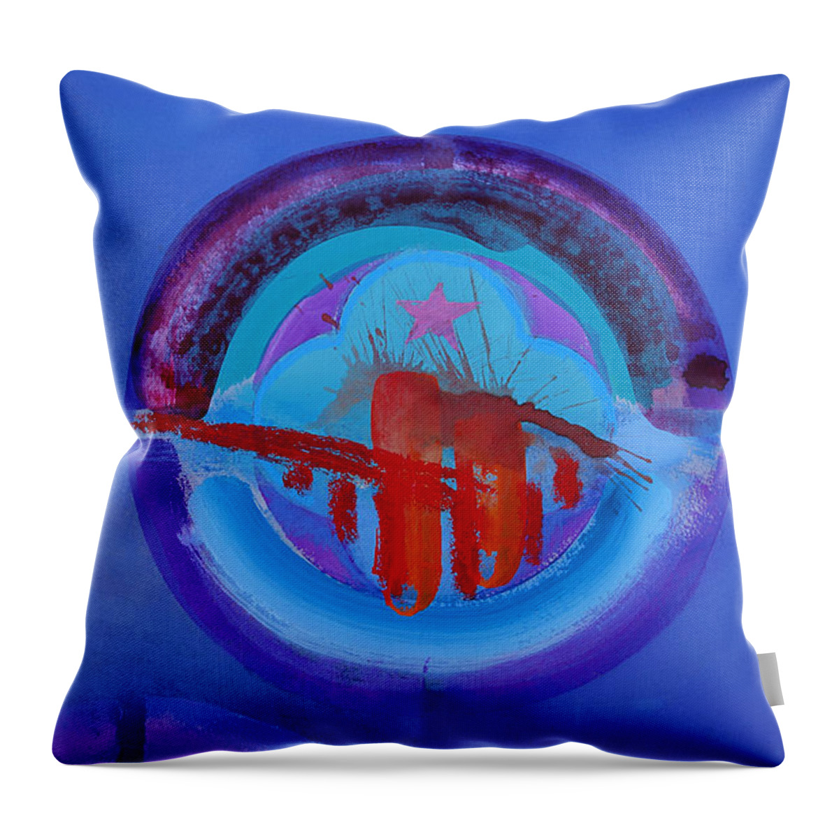 Texas Art Throw Pillow featuring the painting Blue Untitled Image by Charles Stuart